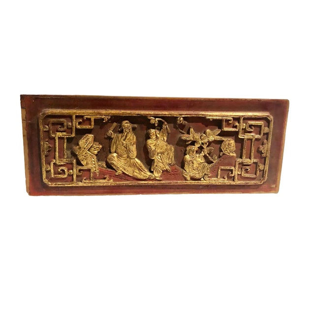 A 19th century Chinese building fragment with gilt. It could be used as a building fragment, a room divider or on a bed.