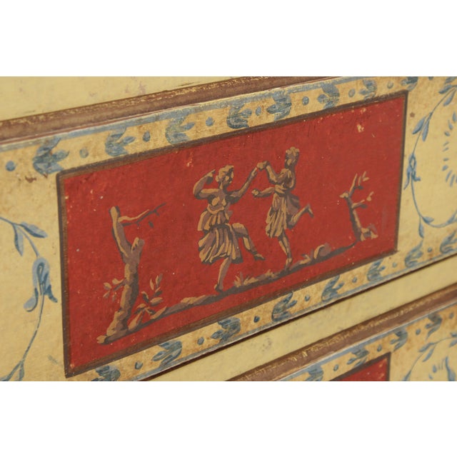 Vintage Italian Neoclassical Paint Decorated Secretary Desk For Sale - Image 14 of 18