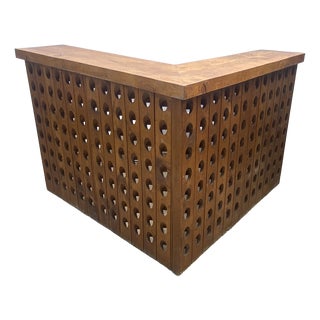L-Shaped Corner Bar in Walnut, 1950 For Sale