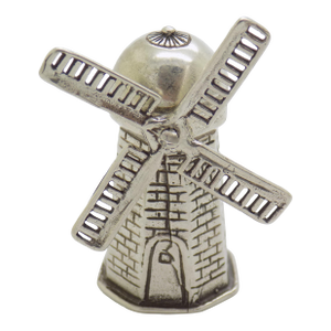 Vintage Italian Handmade Genuine Silver Windmill Dollhouse Miniature Figurine Sculpture, Hallmarked