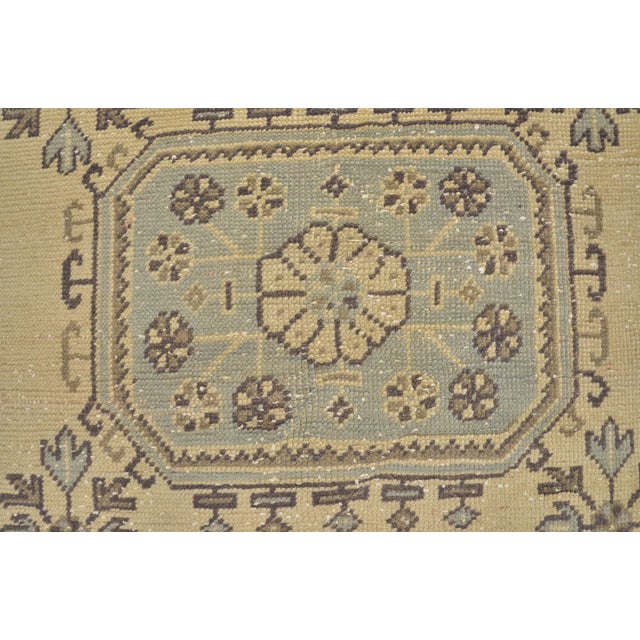 Tan 1960s Neutral Hallway Decor Long Turkish Rug For Sale - Image 8 of 11