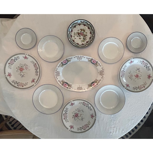 Delicate Pink Japanese Floral Themed Decorative Wall Plate Curation-Set of 11 For Sale - Image 12 of 12