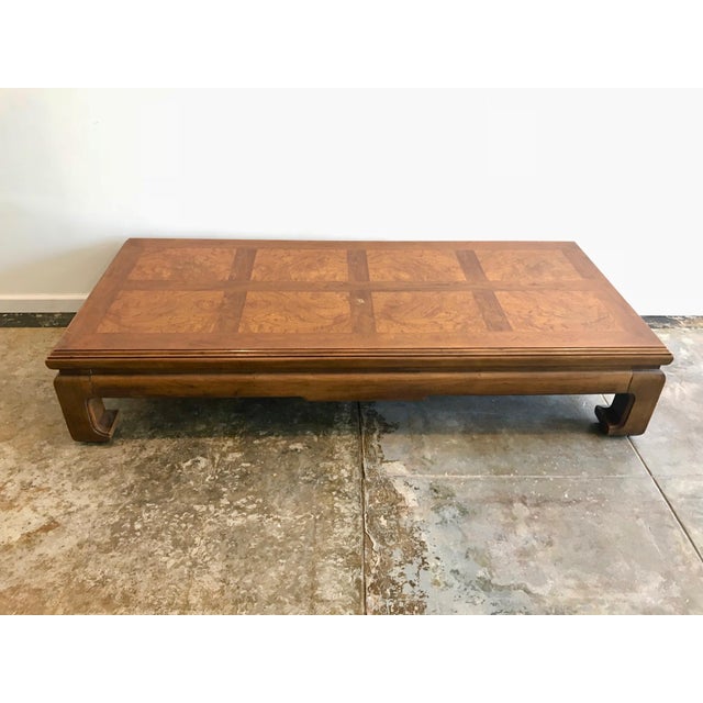 Henredon Ming Style Burl Wood Low Coffee Table Chairish