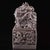 1960s Large Chinese Dragon Seal Sculpture - Antiqued Metal Desk Statue With Green Stone Inlay For Sale In Los Angeles - Image 6 of 9