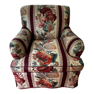1990s Traditional Armchair Upholstered in Brunschwig & Fils La Portugaise Fabric For Sale