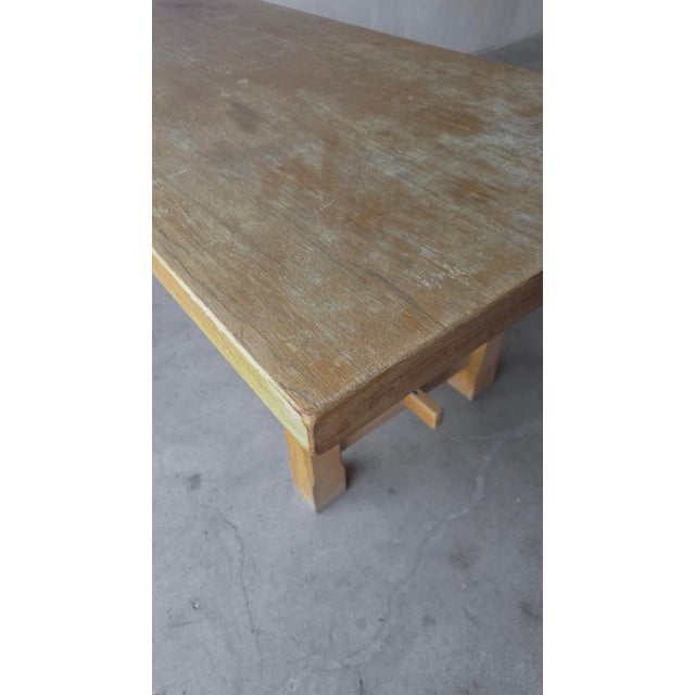 19th Century French Oak Trestle Farmhouse Dining Table For Sale - Image 11 of 12