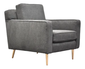 Edward Wormley for Dunbar Grey Brass Lounge Chair