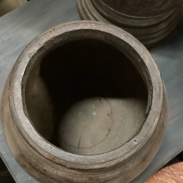 Early 20th Century Indian Wooden Vessel With Visible Wood Grain For Sale - Image 12 of 12