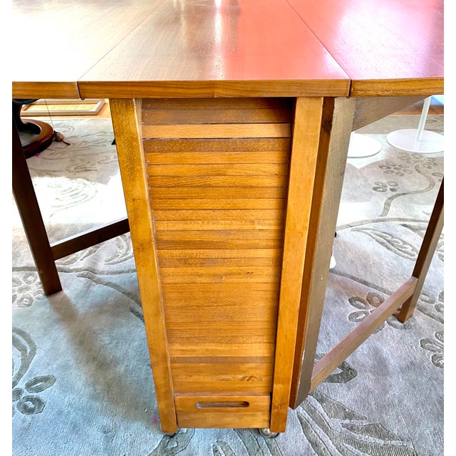 1960s Romanian Drop Leaf Dining Table & 4 StowAway Chairs Chairish