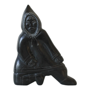 Vintage Inuit Sculpture Carving of an Eskimo Hunter