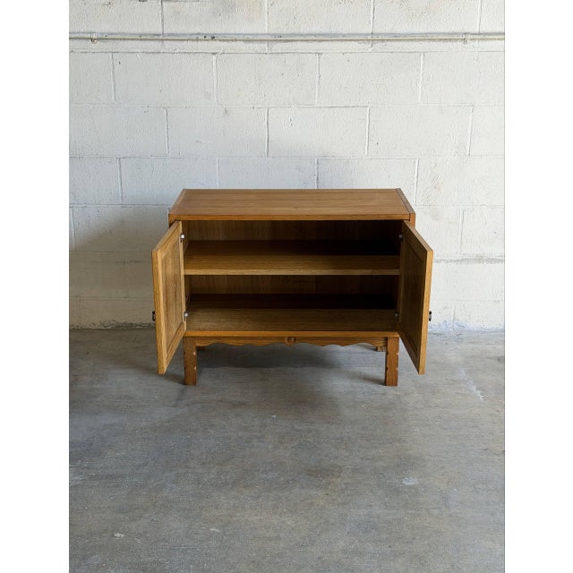 Wood Vintage Danish Oak Cabinet by Henning Mid Century Scandinavian Storage Cabinet For Sale - Image 7 of 9