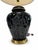 Vintage 1980s Black Chinoiserie Ceramic Ginger Jar Table Lamp With Linen Shade For Sale In Las Vegas - Image 6 of 6