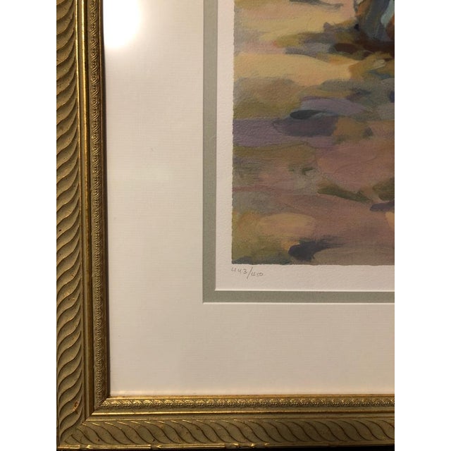 A charming late 20th-century impressionist limited edition fine art print titled "Sandcapes" by celebrated artist Lucelle...