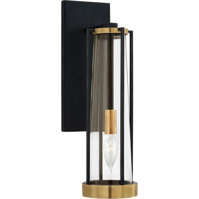 Calix Bracketed Sconce in Bronze and Brass with Clear Glass Designer: Thomas O'Brien Height: 16" Extension: 6.5"...