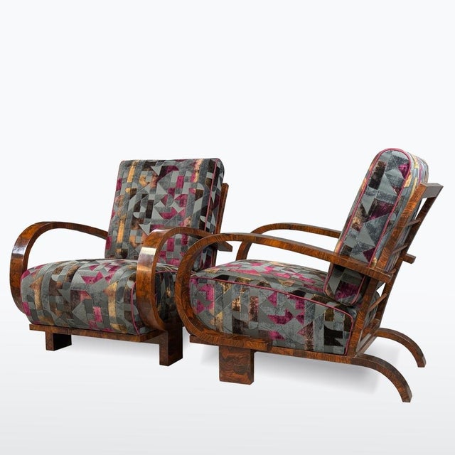 Art Deco Lounge Chairs, 1930s, Set of 2 For Sale - Image 3 of 13