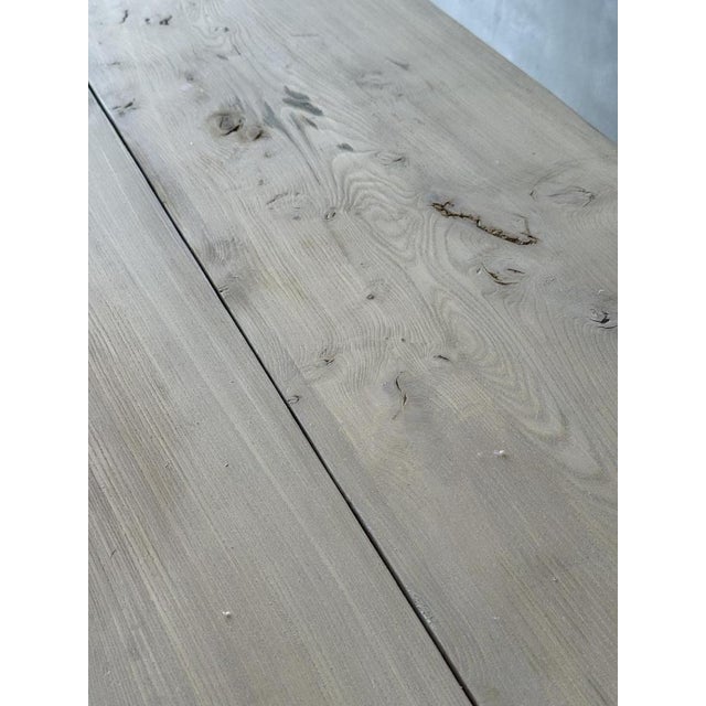 Antique Elm Farm House Table For Sale - Image 9 of 11