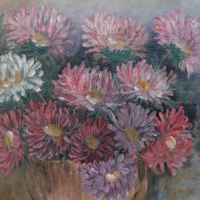Alice Rey, Floral Still Lifes, Oils on Panels, 1950s, Set of 2 For Sale - Image 9 of 18