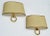 Pair of French Art Deco Bronze Sconces, Wall Lamps by Marcel Guillemard with original Half Shades. European wiring and...