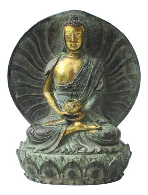 Vintage Bronze Chinese Buddha Figurine