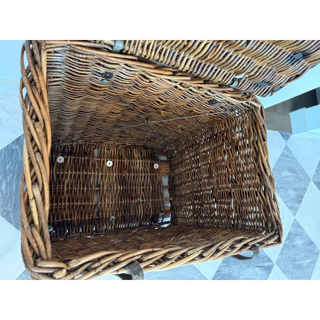 Vintage Wicker,Woven Willow Trunk or Blanket Chests ,With a Hinged Lid ...