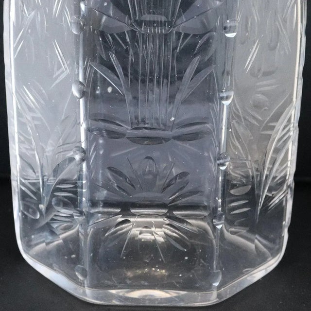 Pair English Harry Powell for Whitefriars Glass Spanish Cut Decanters For Sale - Image 12 of 12