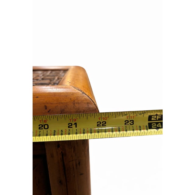 Vintage 1970s Honey-Toned Bamboo & Woven Rattan Cabinet For Sale In San Diego - Image 6 of 16