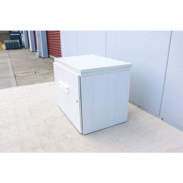 Wood Modern Marc Krusin for Knoll Anchor Credenza Cabinet in Whitened Ash Laminate For Sale - Image 7 of 18