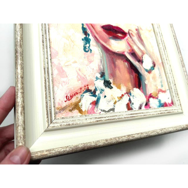 Framed Portrait Woman Original Feminine Painting by Valeriya Serova For Sale - Image 6 of 9