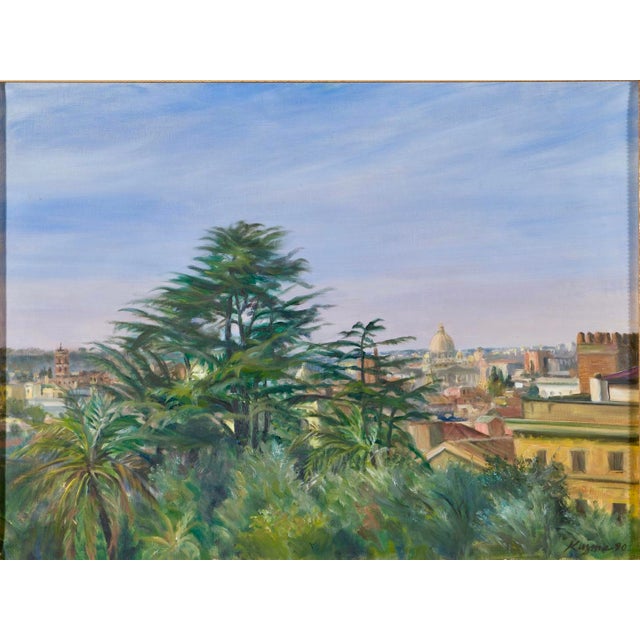 1990s Stephen Kuzma, Landscape of Rome Painting, 1990, Oil on Canvas For Sale - Image 5 of 14