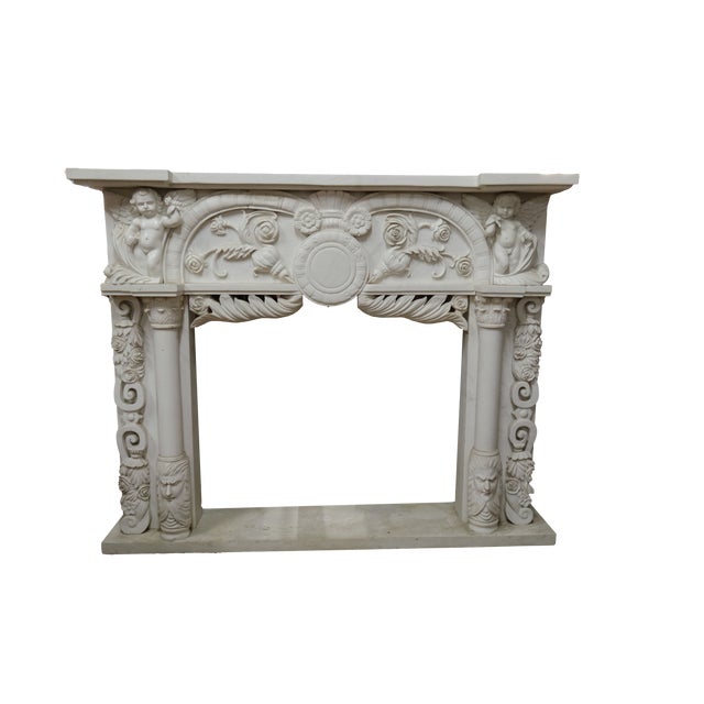 Louis xvi white marble fireplace type: antique fireplace / monumental fireplace surround style: louis xvi – neoclassical,...