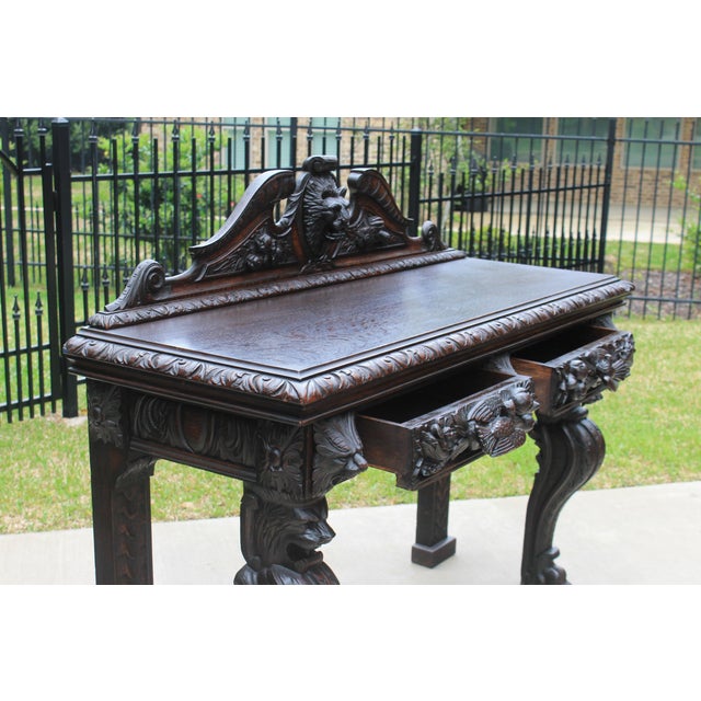 Late 19th Century Antique English Oak Server Console Table ...