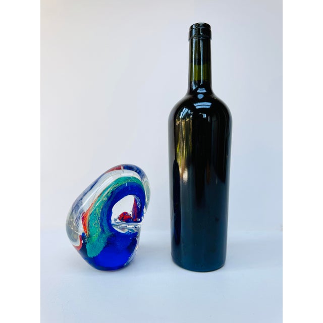 Vintage Abstract Studio Art Glass Sculpture 5" For Sale - Image 10 of 10