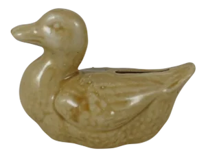 French Majolica Yellow Duck Bank