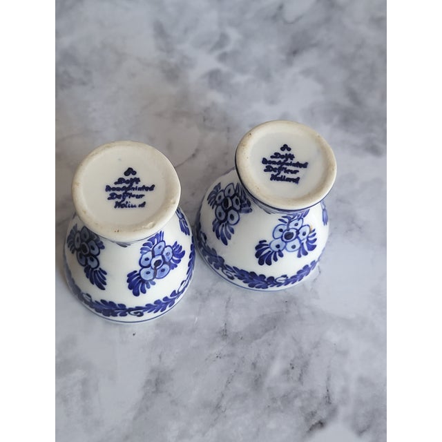 1950s Handpainted Delft Porcelain Egg Cups - a Pair For Sale - Image 4 of 8