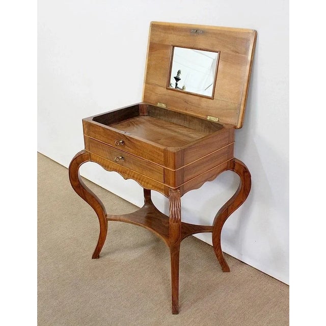 Solid Blonde Walnut Worktable, Late 19th Century For Sale - Image 4 of 18