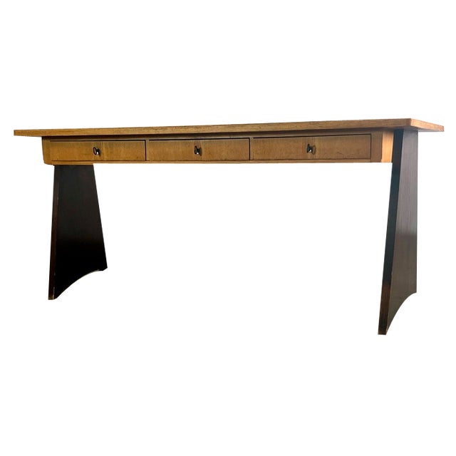 Elm Desk attributed to Erich Stratmann, 1950s For Sale