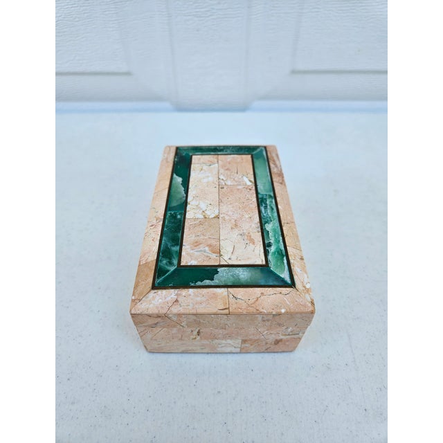 Peach Tessellated Stone Trinket Box For Sale - Image 9 of 16