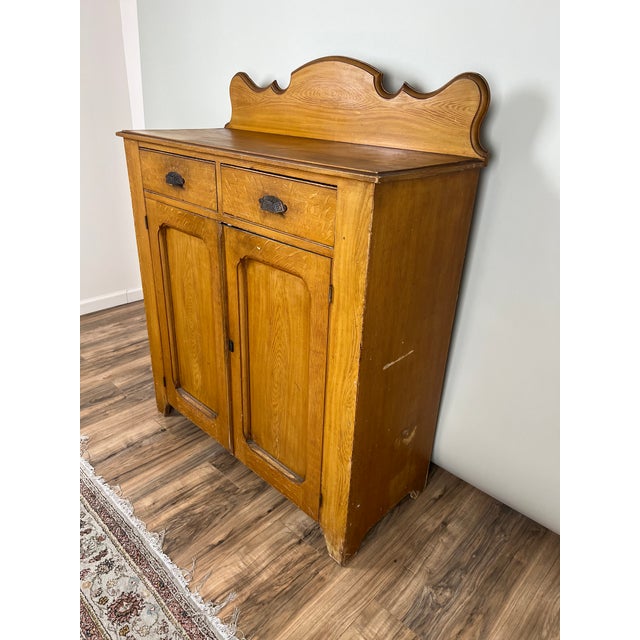 Victorian Antique Victorian Grain Painted Country Jelly Cupboard C. 1870 For Sale - Image 3 of 9