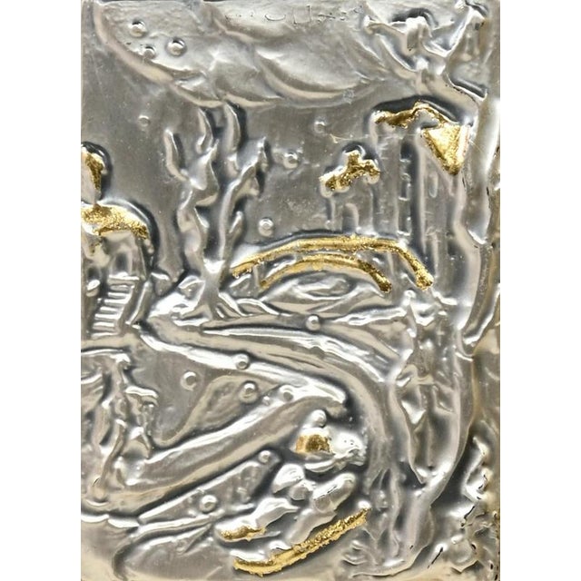 Winter Figurative Sculpture in Sterling Silver and Gold Leaf by Euroesse For Sale - Image 4 of 5