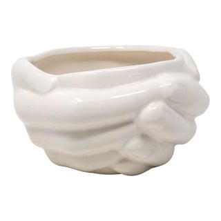 Vintage Cupped Hands Porcelain Bowl For Sale