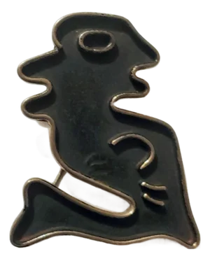 Vintage Sterling Modernist Abstract Figural Brooch Signed Cortes Mexico
