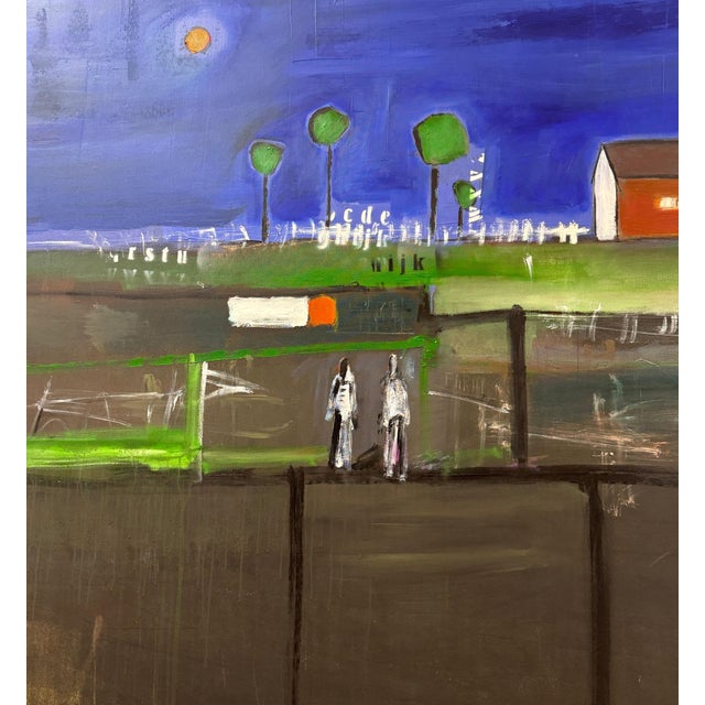 William DeBilzan (American, b. 1956) “Evening Cityscape” Monumental Mixed-Media For Sale - Image 10 of 18