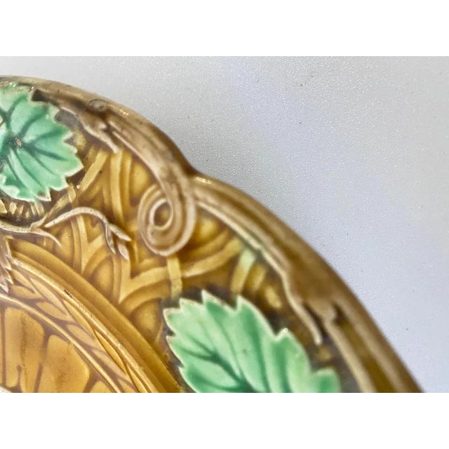 Faience Majolica Plate by Sarreguemines, 19th Century, France For Sale - Image 6 of 9