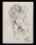 Figure is an original black marker drawing realized by William Richard in mid-20th century. Good condition on a cream...