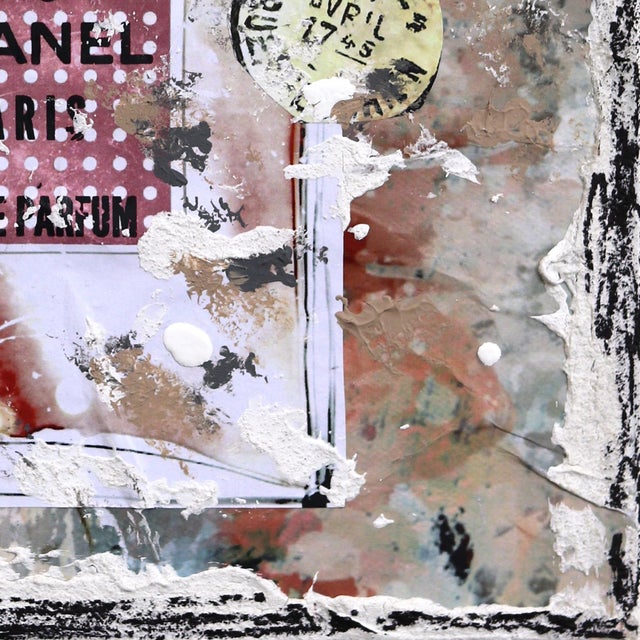 2020s Eau De Chanel - Abstract Floral Perfume Textural Distressed Collage Original Artwork by Marion Duschletta For Sale - Image 5 of 9