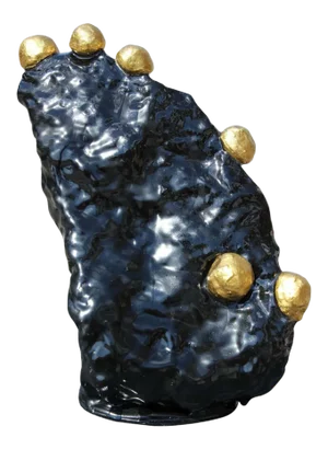 2021 "T-Rex" Abstract Modern Black and Gold Decorative Sculpture by Jude Rosemond