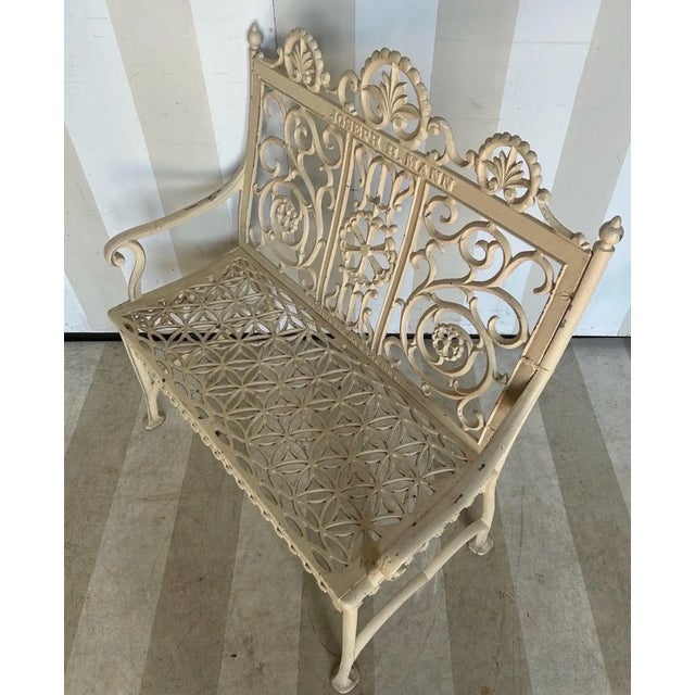 Late 19th Century Philadelphia Cast Iron Bench Signed William Adams For Sale - Image 11 of 11