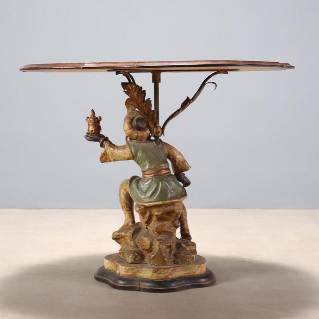 Coffee Table with Painted Metal Moretto For Sale - Image 9 of 10
