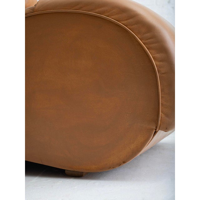 Space Age Italian Leather Lounge Chair For Sale - Image 10 of 12