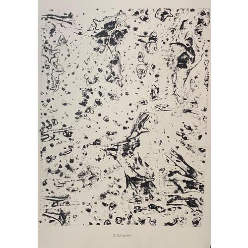 Sol Jonché is an original B/W lithograph on watermarked paper "Arc". Abstract composition by the French artist Jean...